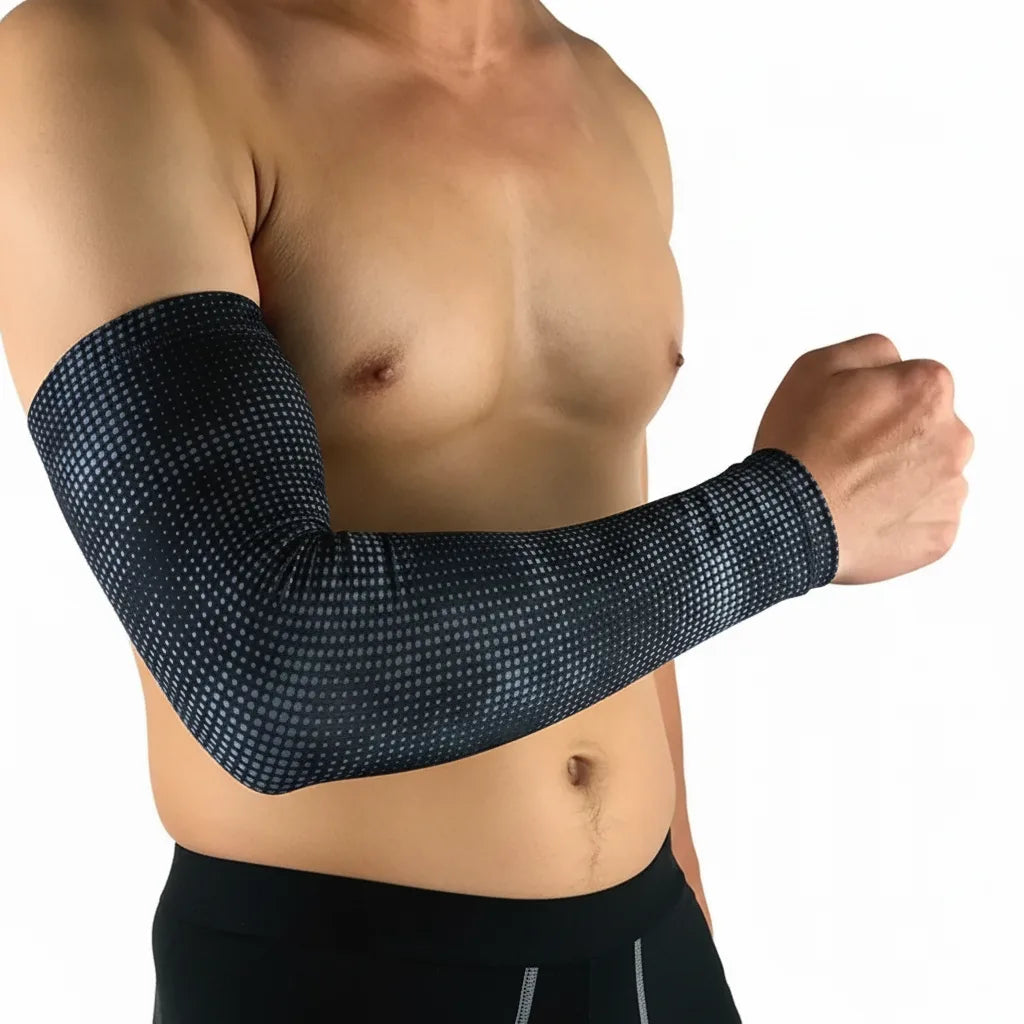 Manche de compression UV anti-glisse en soie glacée