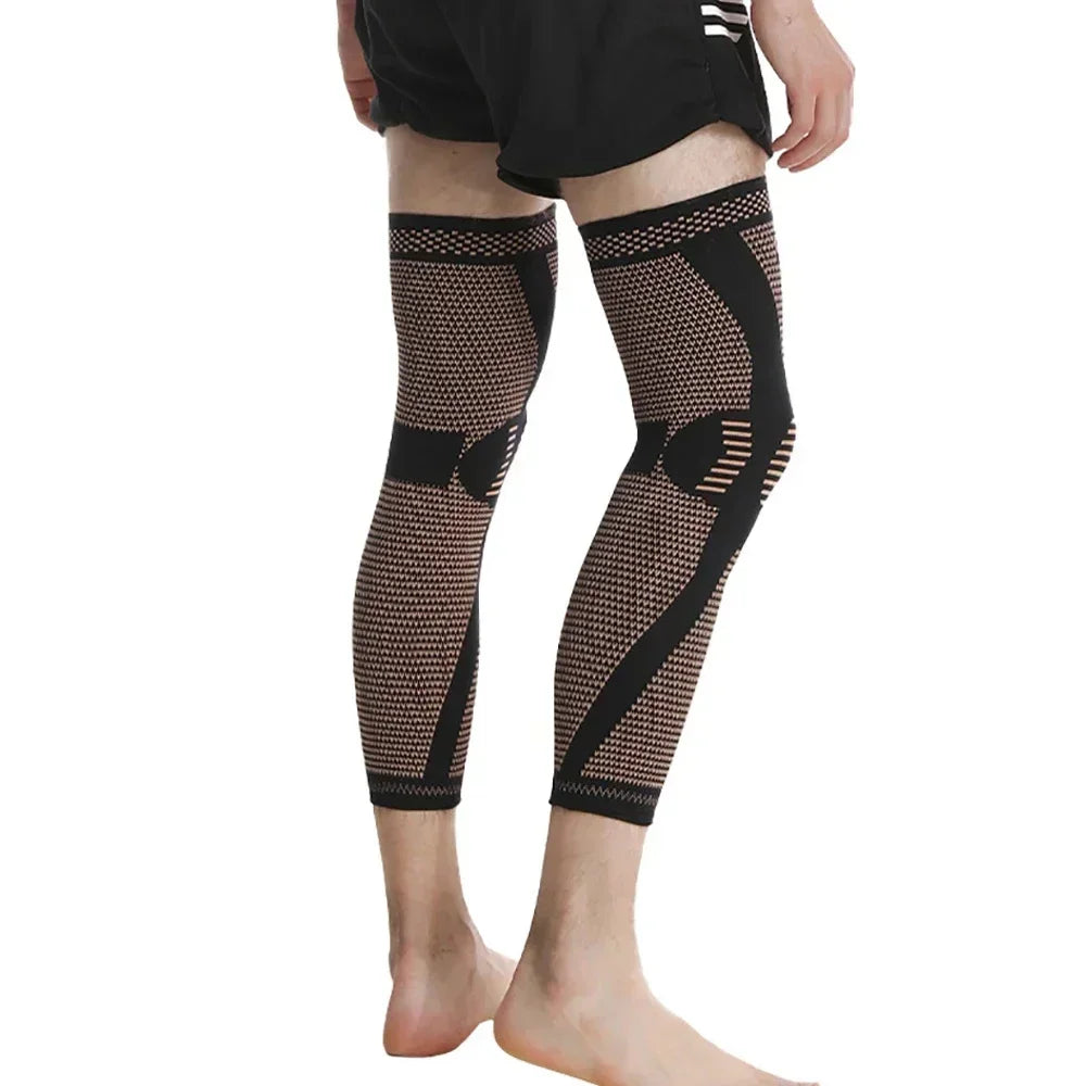 Manchettes de compression cuisse-genou-mollet cuivre 20-30 mmHg