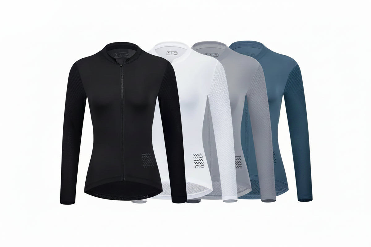 Maillot cyclisme femme manches longues ajusté printemps-automne