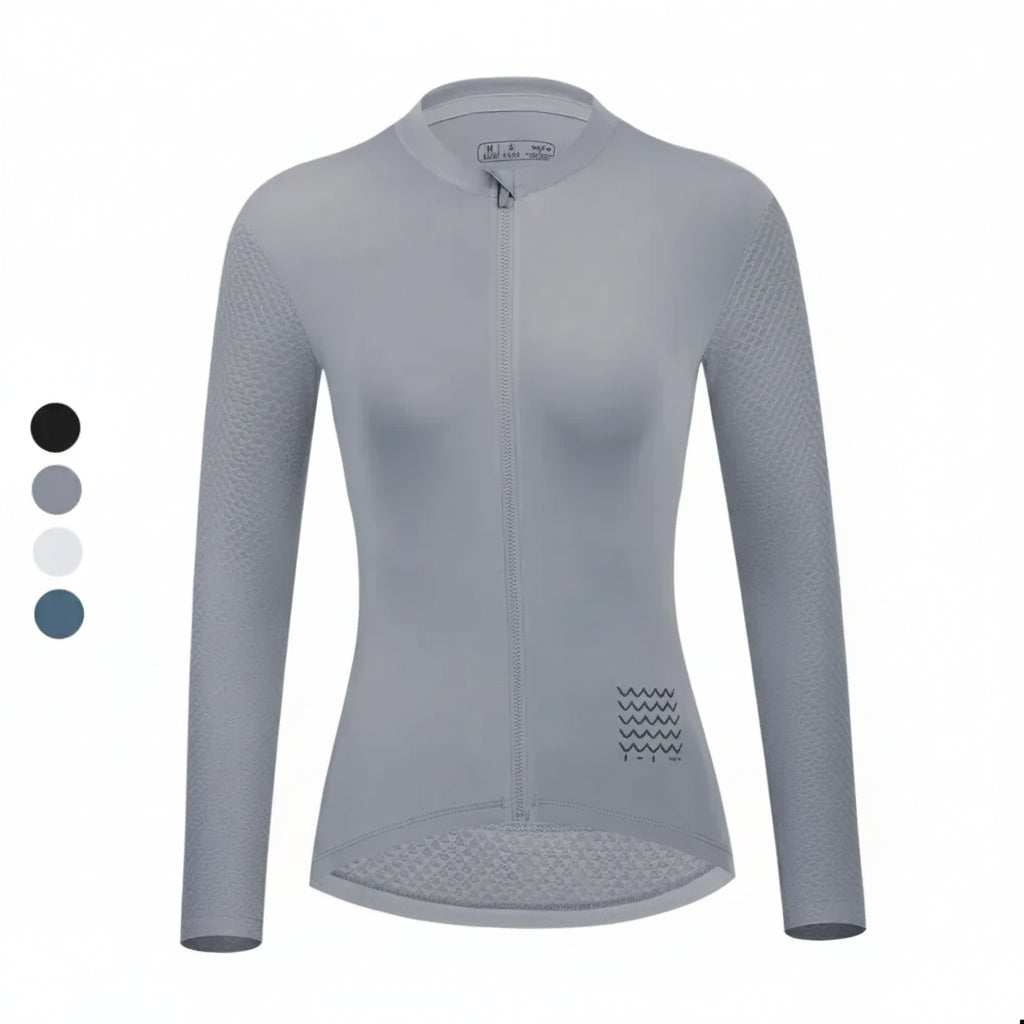 Maillot cyclisme femme manches longues ajusté printemps-automne