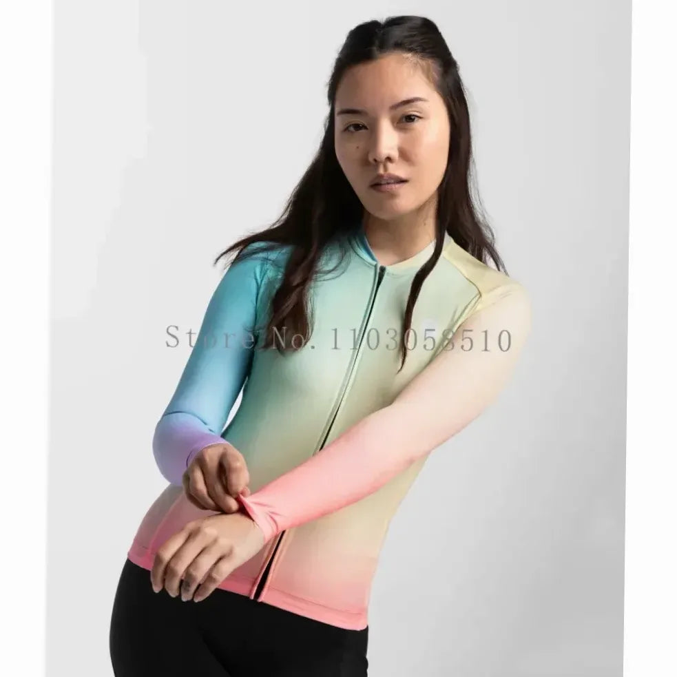 Maillot cyclisme femme manches longues léger anti-UV séchage rapide