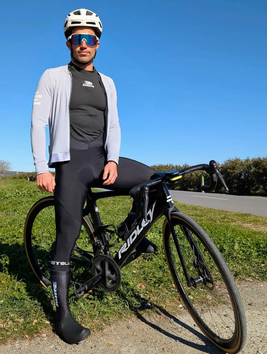 Maillot cyclisme hiver manches longues sous-vêtement chaud extensible 4 voies