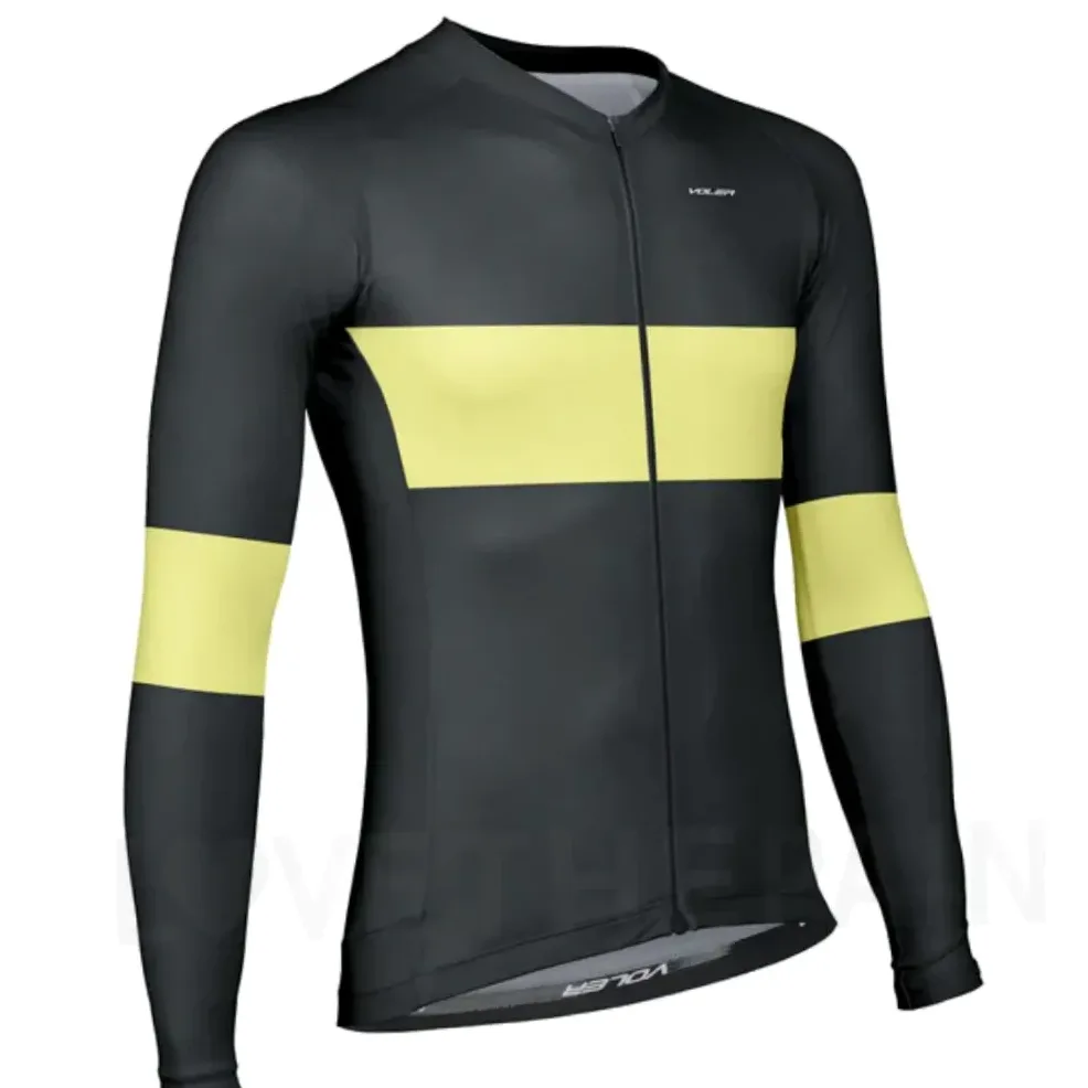 Maillot vélo homme manches longues aérodynamique respirant séchage rapide coupe slim