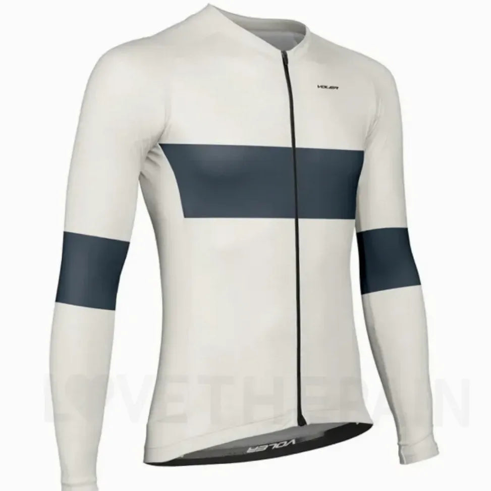 Maillot vélo homme manches longues aérodynamique respirant séchage rapide coupe slim