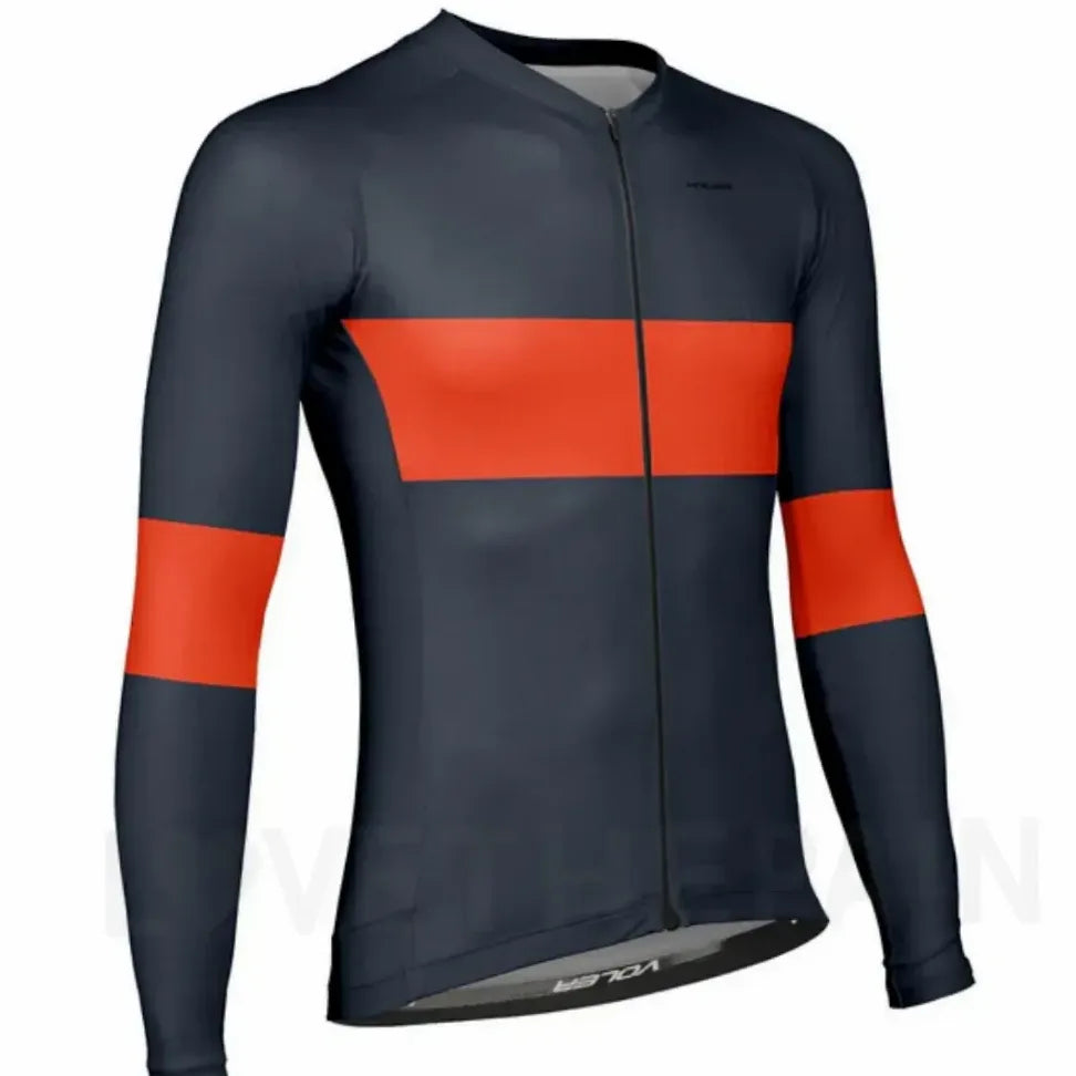 Maillot vélo homme manches longues aérodynamique respirant séchage rapide coupe slim