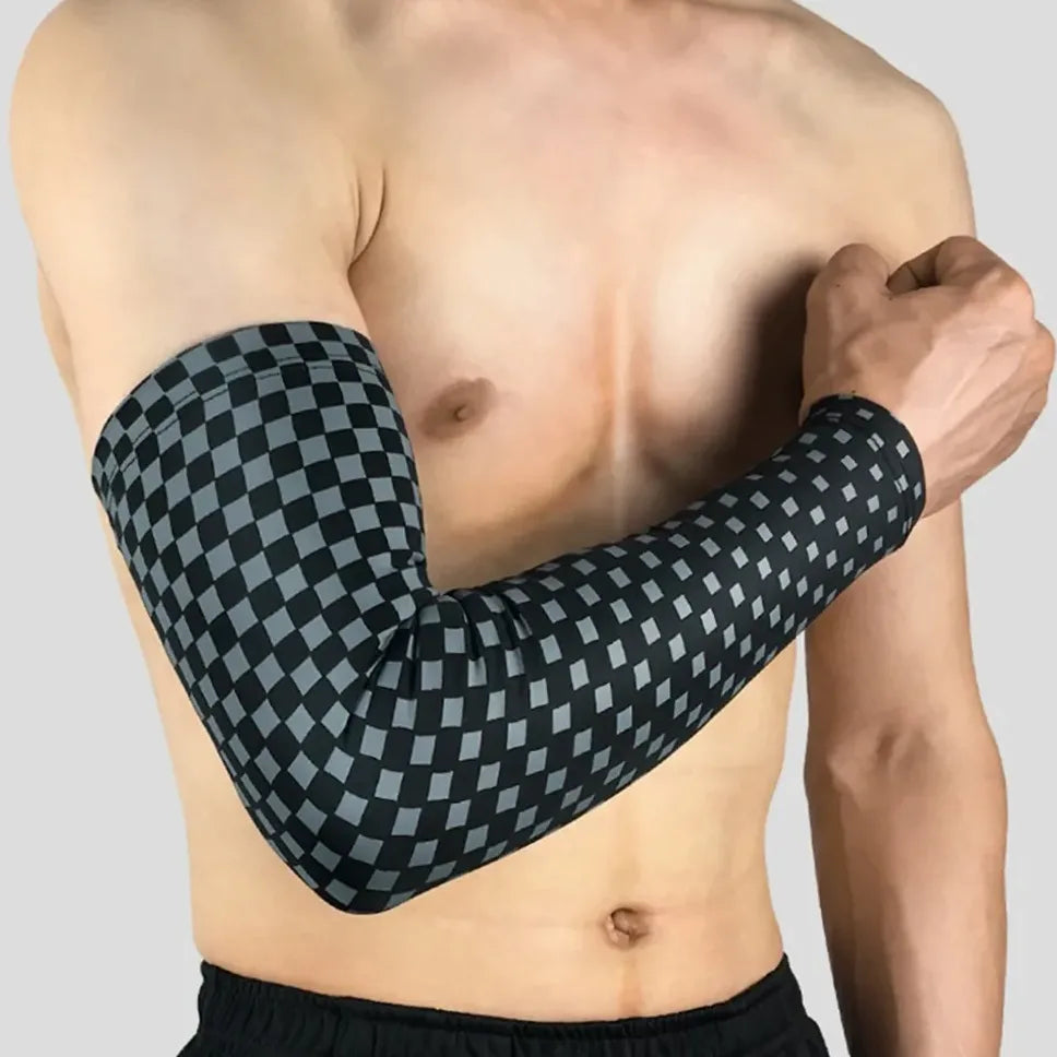 Manche de compression UV anti-glisse en soie glacée