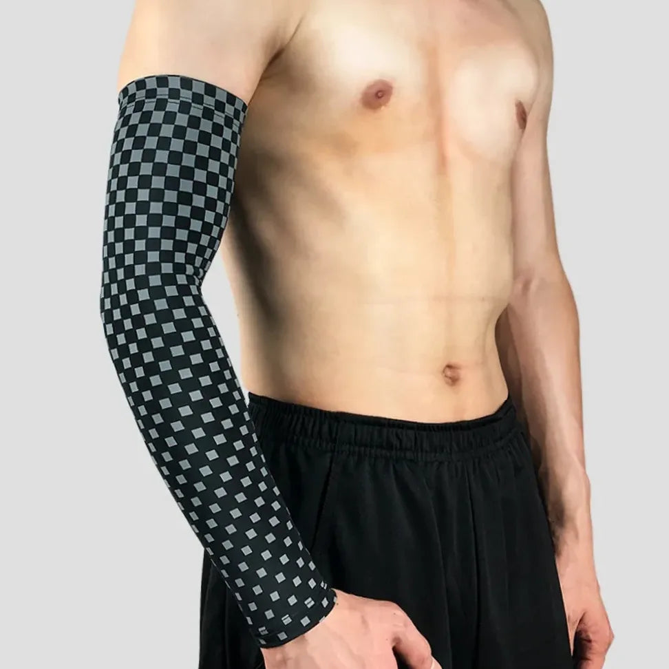 Manche de compression UV anti-glisse en soie glacée