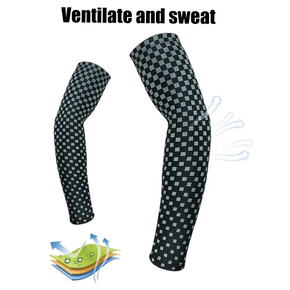Manche de compression UV anti-glisse en soie glacée