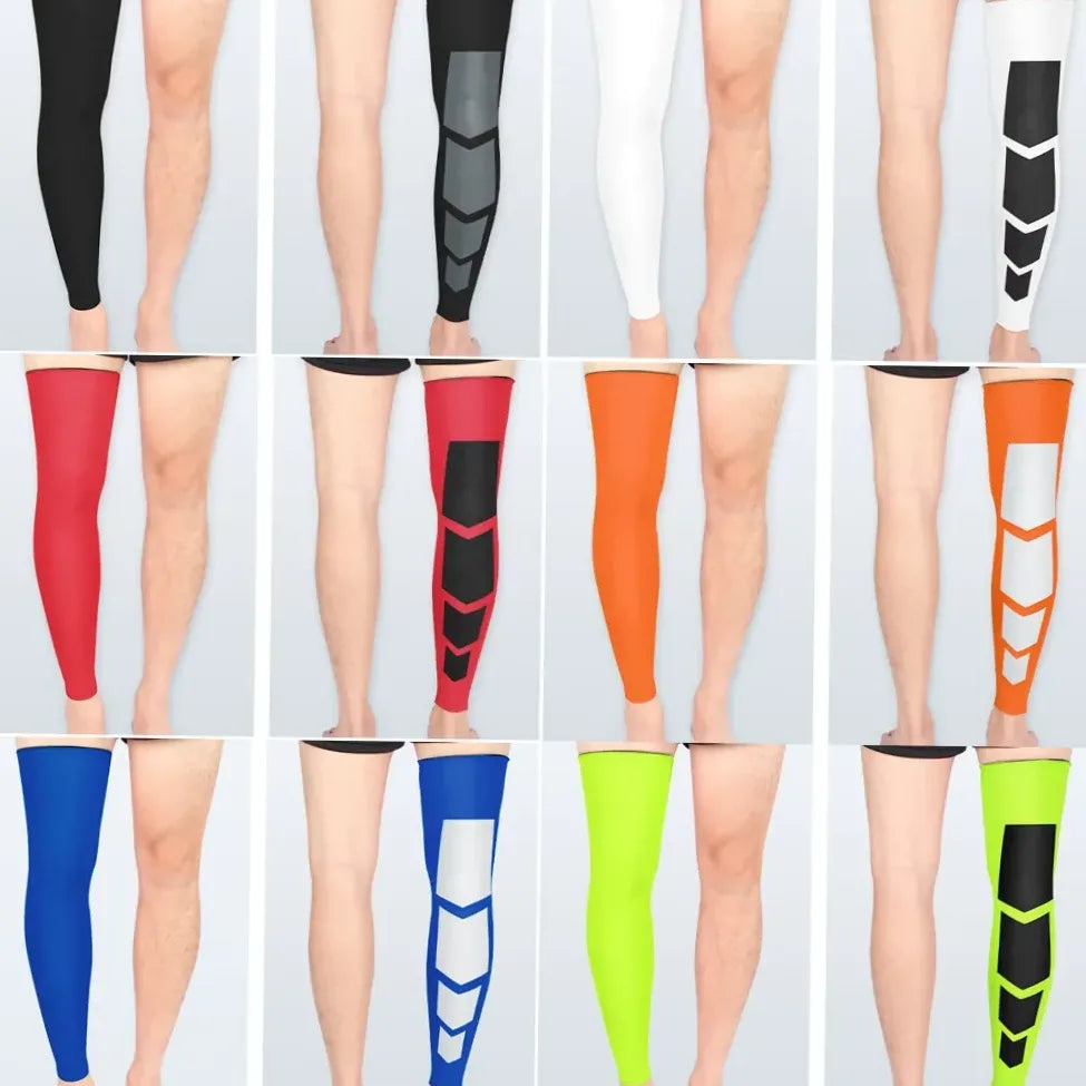 Manchettes de compression pour jambes – genouillère longue mixte