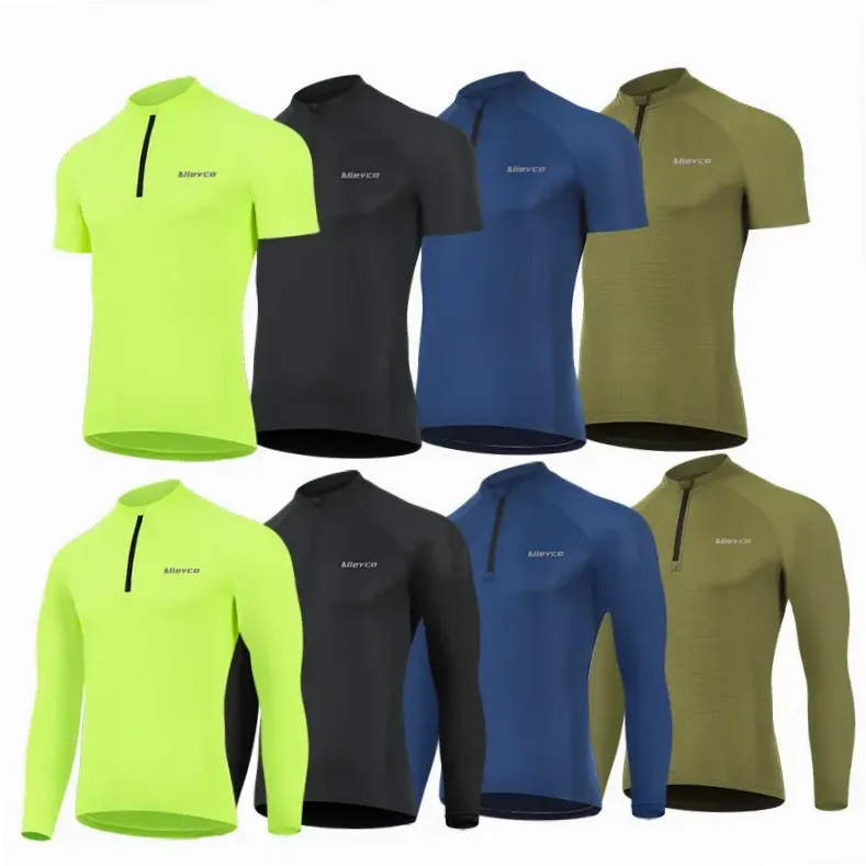 Maillot cyclisme homme manches longues ajusté respirant à poches réfléchissantes