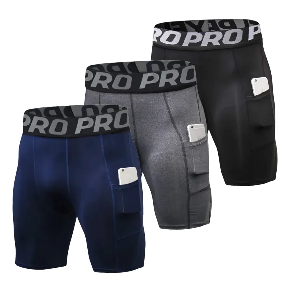 Caleçon de compression homme avec poches pour sport running vélo basket
