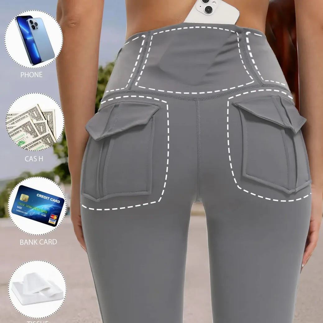 pantalon-yoga-taille-haute-evase-a-poches
