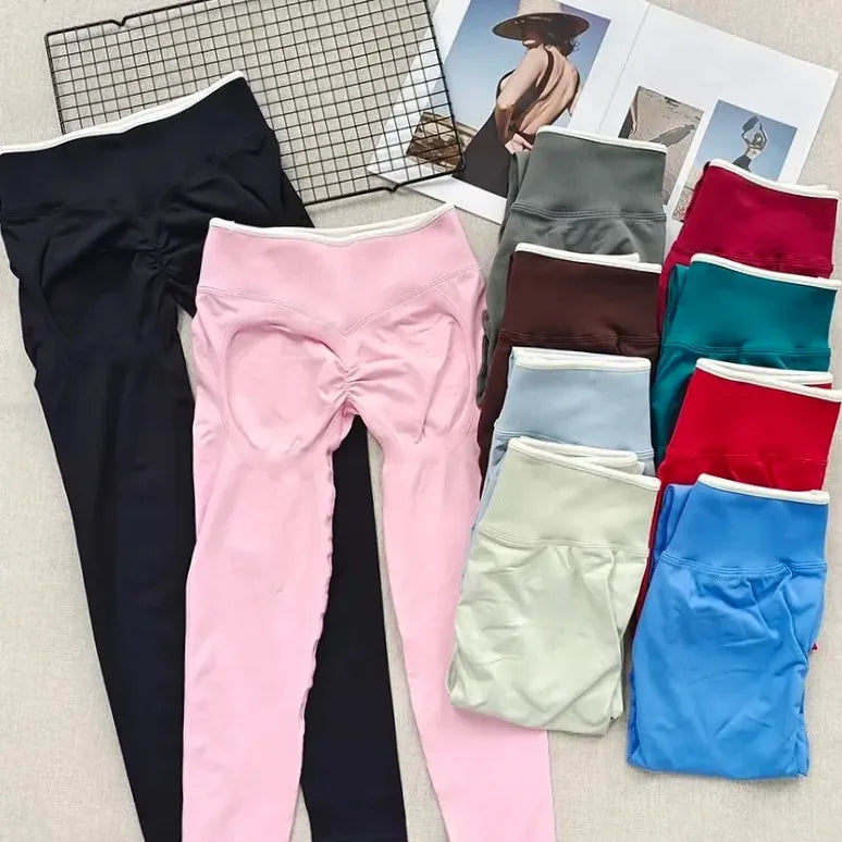 Legging yoga femme taille haute liftant fessier élastique respirant