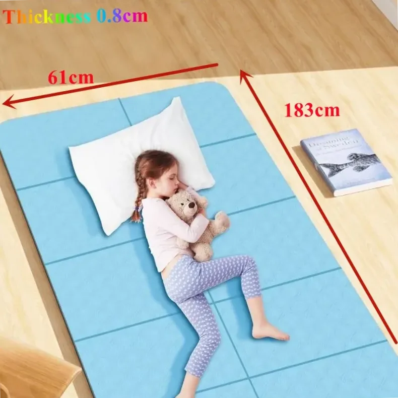 Tapis de yoga pliable 8 mm en TPE 183x61 cm antidérapant voyage