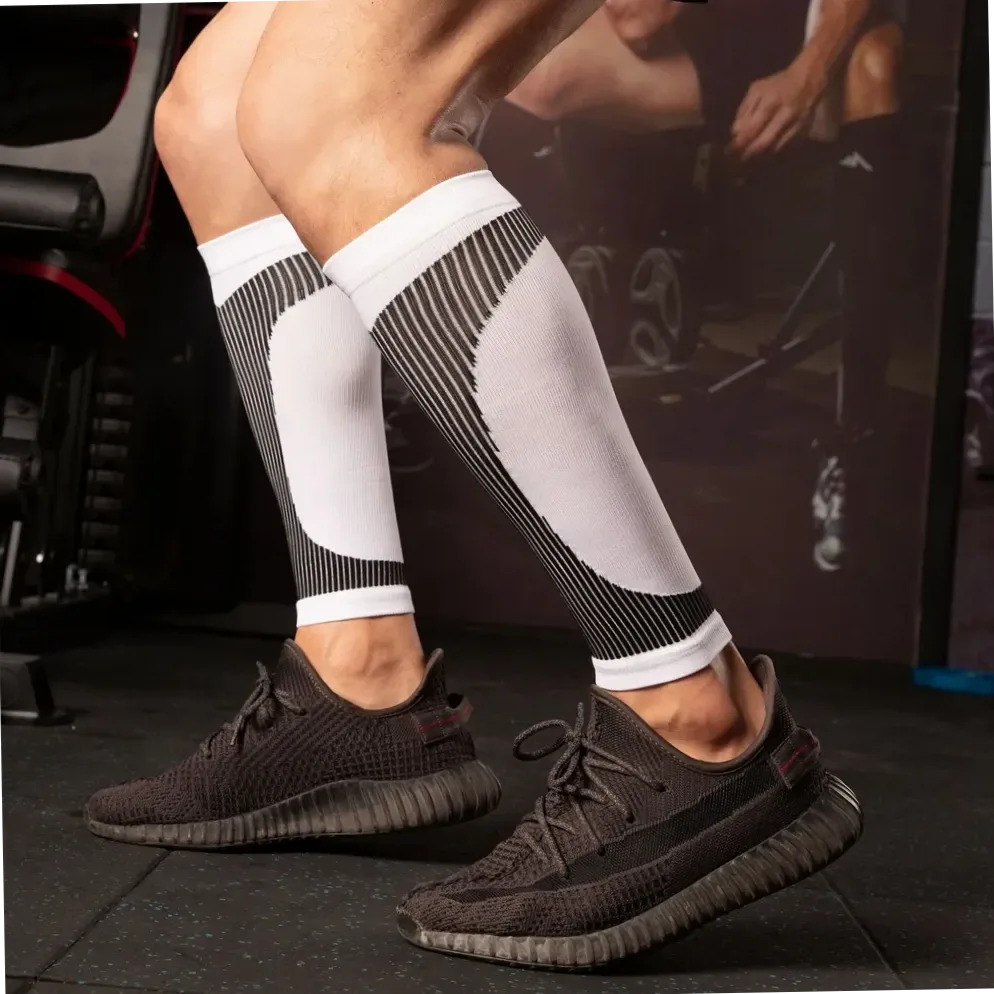 Protège-tibias football avec manchon de compression mollet – Adulte & enfant