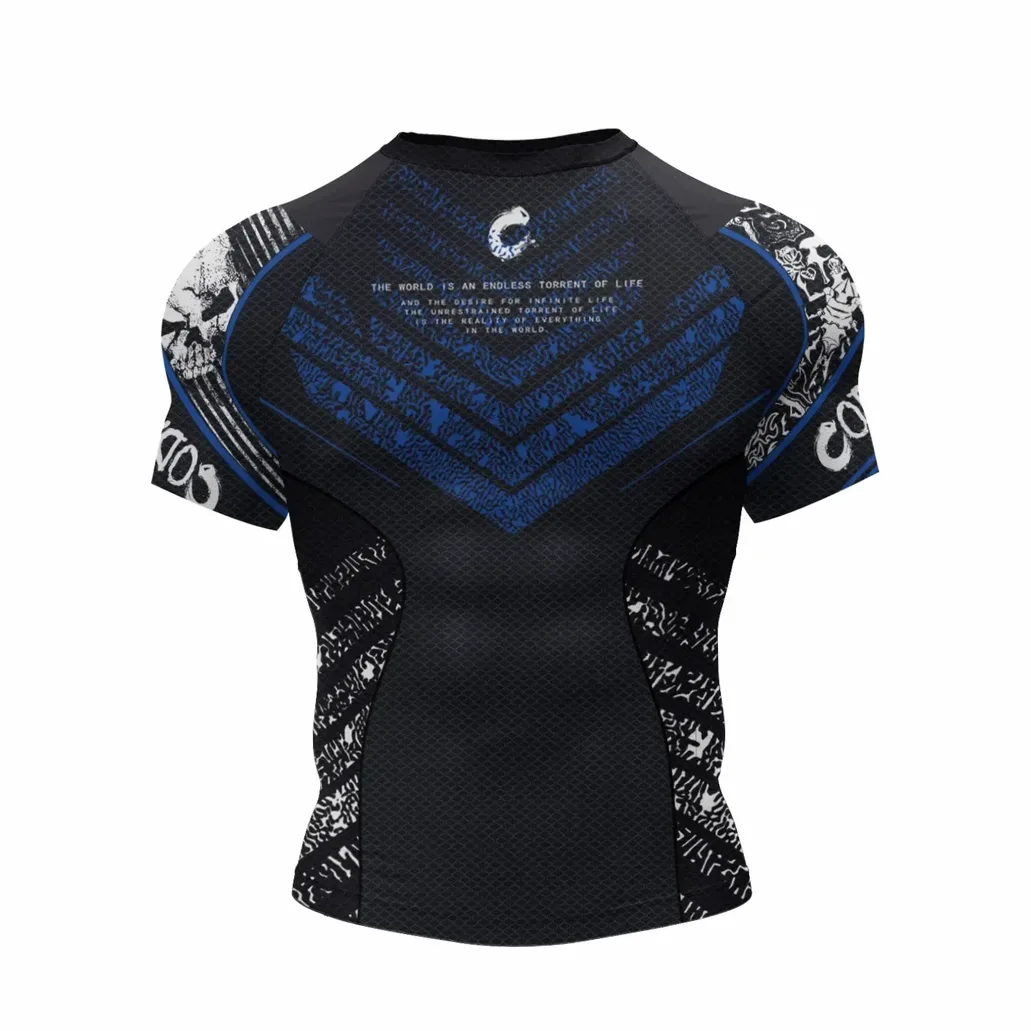 T-shirt de compression manches courtes homme pour jiu-jitsu et musculation