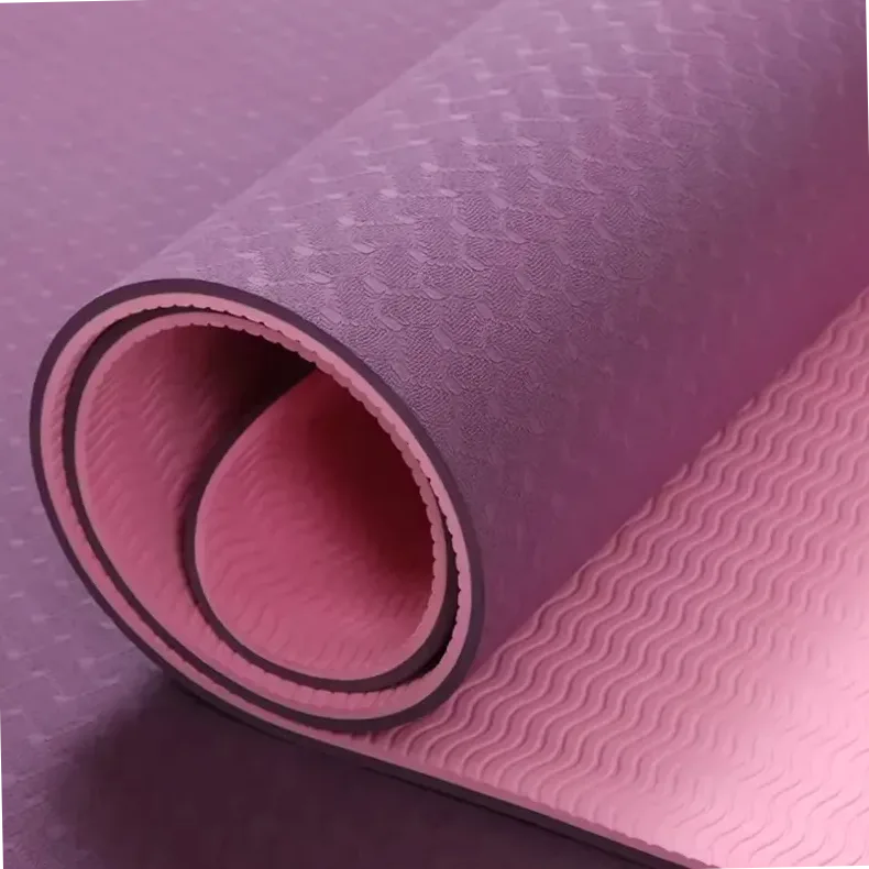 Tapis de yoga antidérapant 8 mm épais élargi en TPE pour fitness danse corde à sauter