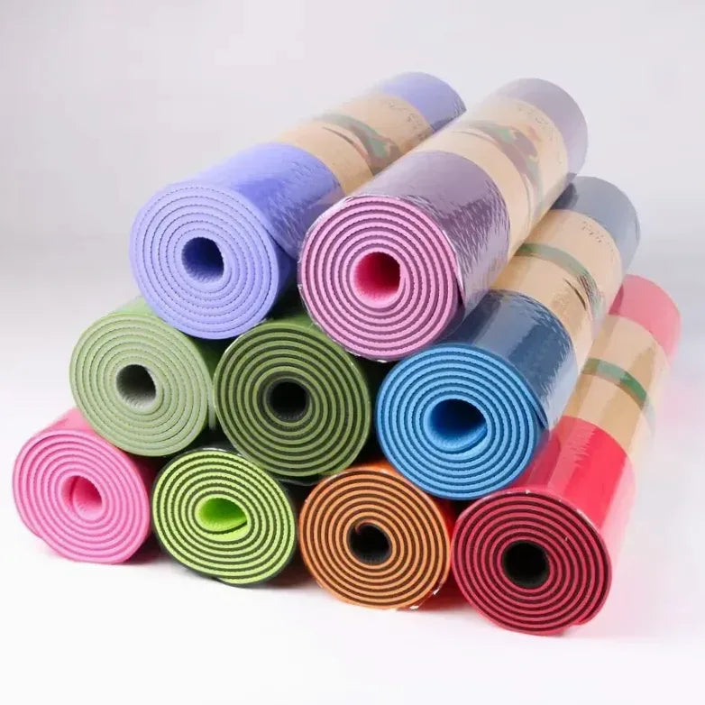 Tapis de yoga antidérapant 8 mm épais élargi en TPE pour fitness danse corde à sauter