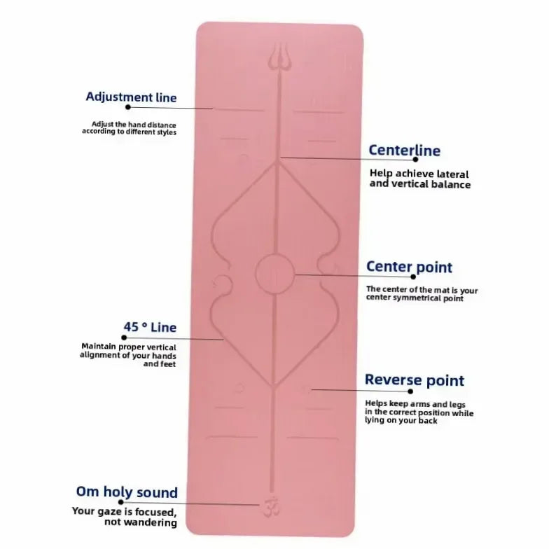 Tapis de yoga pliable 8mm en TPE épais 183x61cm antidérapant