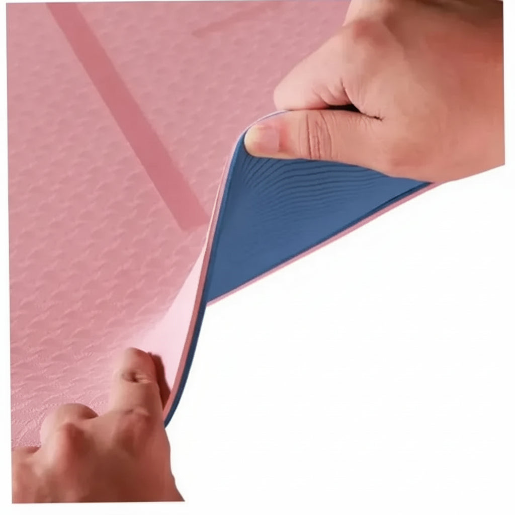 Tapis de yoga pliable 8mm en TPE épais 183x61cm antidérapant