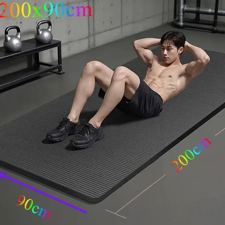 Tapis de yoga antidérapant 200x90 cm pour fitness et Pilates