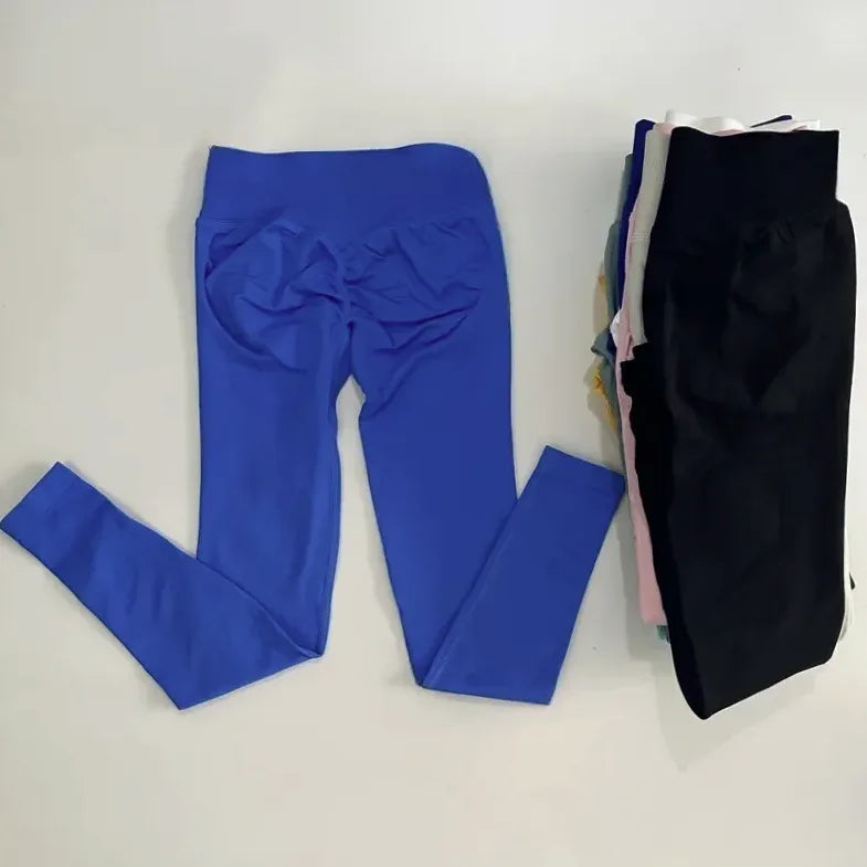 Collant de yoga à fesses galbées taille basse côtelée